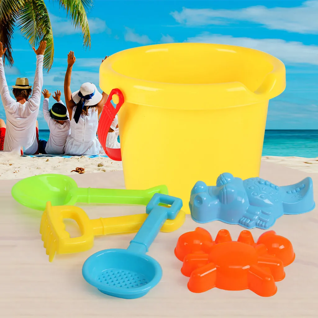 

6pcs/sets Of Very Small Beach Toys For Water Baby's Tweezers Bucket Shovel Beach Summer Play Toys Children's Dredging Tools 2020