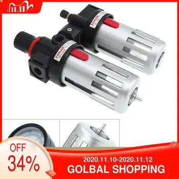

Air Compressor 0-1.0mpa Adjustable Two Union Oil Water Separator Regulator PT1/4 Caliber with Gauge Air Source Treatments