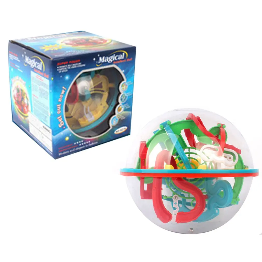 3D Puzzle Magic Maze 100 level Intellect Ball Labyrinth Sphere Kid Toys Puzzle Game IQ Balance Educational toys for Kids