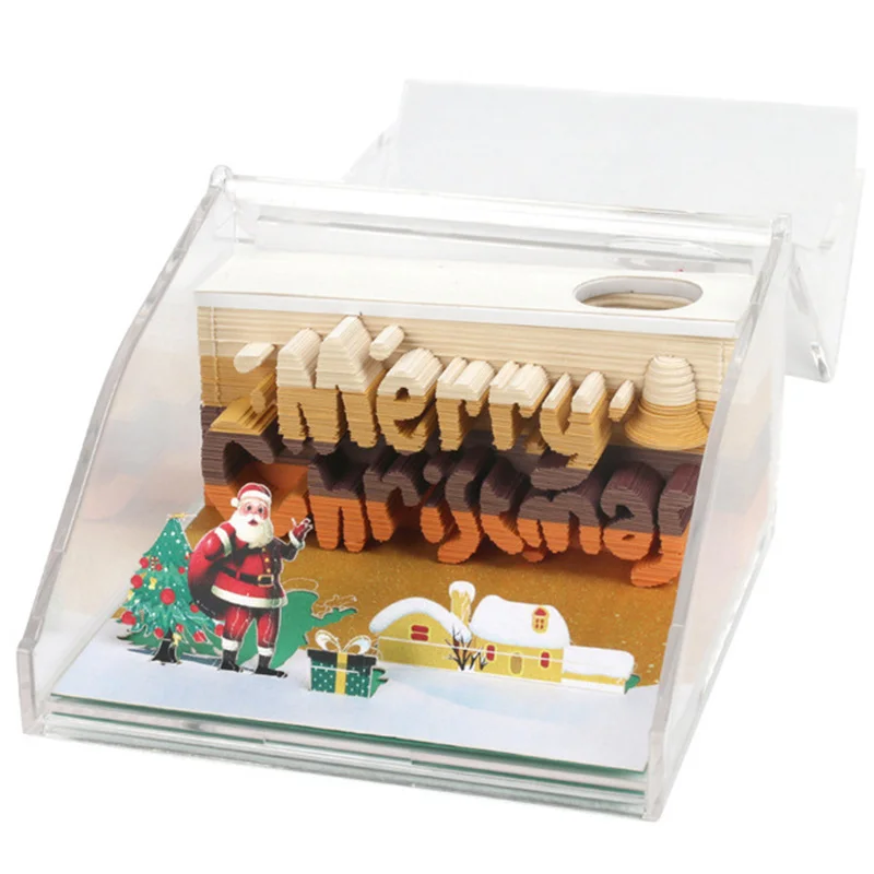 

Christmas Day Gift 3D Sticky Notebook Paper Christmas Three-dimensional Model Convenience Sign Christmas decorations for home