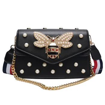 

Fashion Women Messenger Crossbody Bags for Women Strap Bags Handbags Ladies Bag Women Messenger Bee Pearl Shoulder Bag for Girls