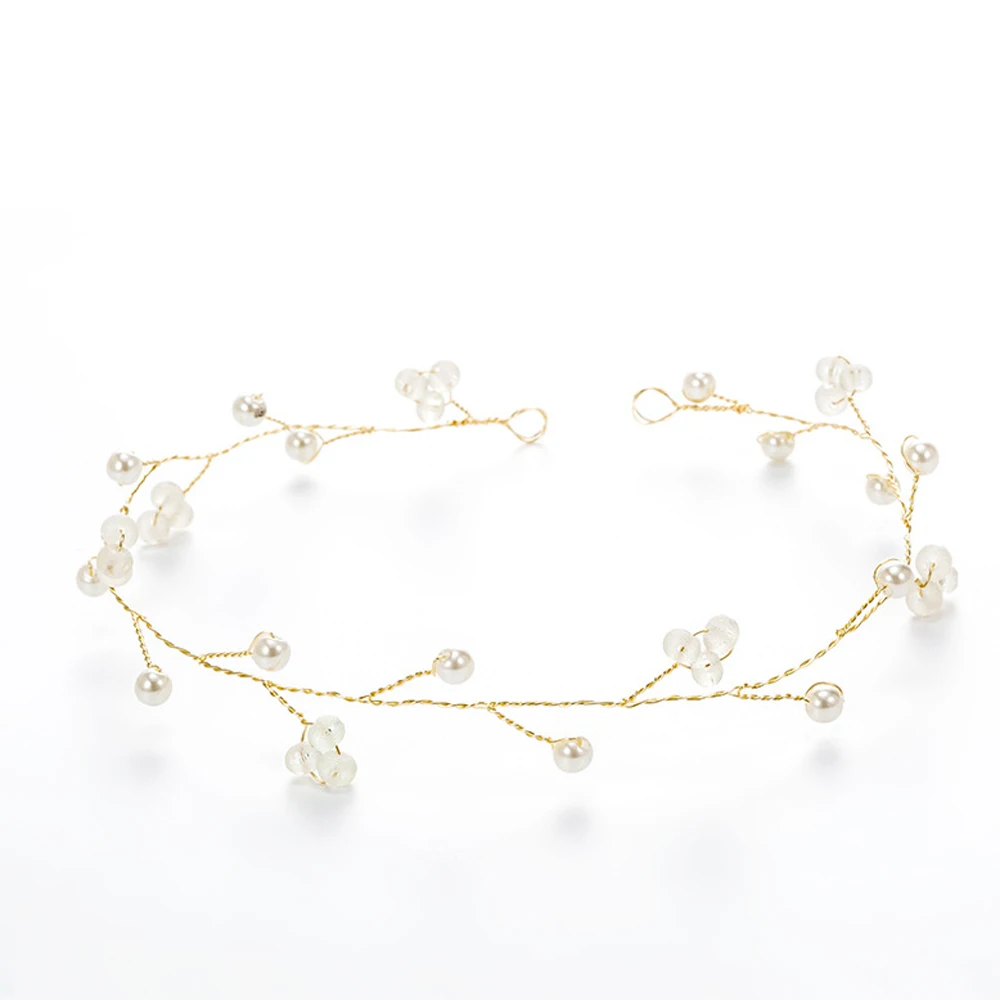 Минималистичные Изящные волосы лоза блестящие хрустальные жемчужины головные