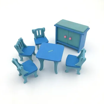 

1 set/6pcs Baby Wooden Dollhouse Furniture Dolls House Miniature Child Play Toys Gifts