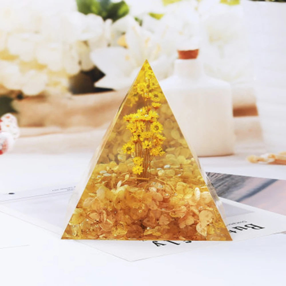 

New 15CM Super Large Pyramid Silicone Resin Mold Mould Resin Craft Jewelry Crystal Mold With Plastic Frame Making Tools