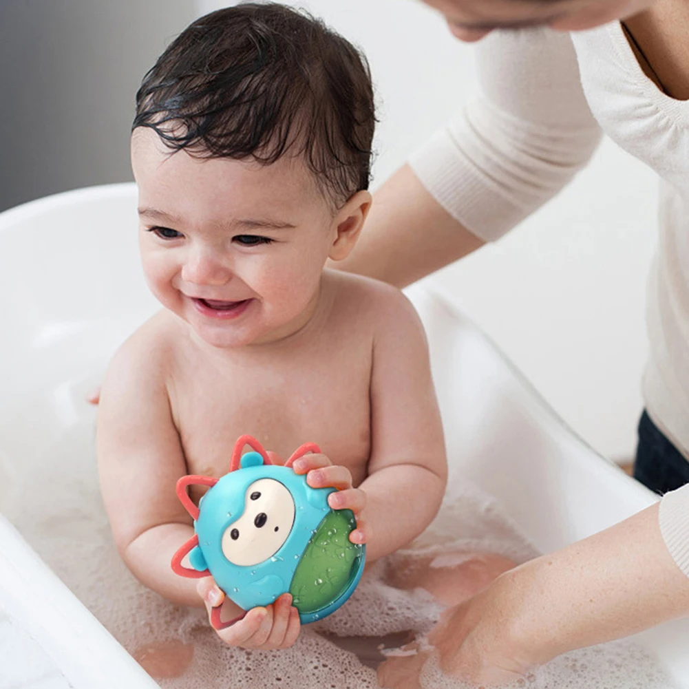 Cartoon Hand Grip Ball Baby Shaking Rattle Tumbler Developmental Kids Education Toys Rabbit Bear Bells Soft non-toxic material