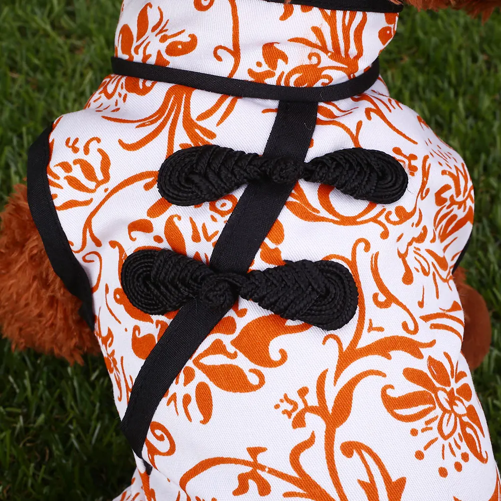 Одежда для домашних щенков Cheongsam Tang костюм милое пальто костюм одежда наряд
