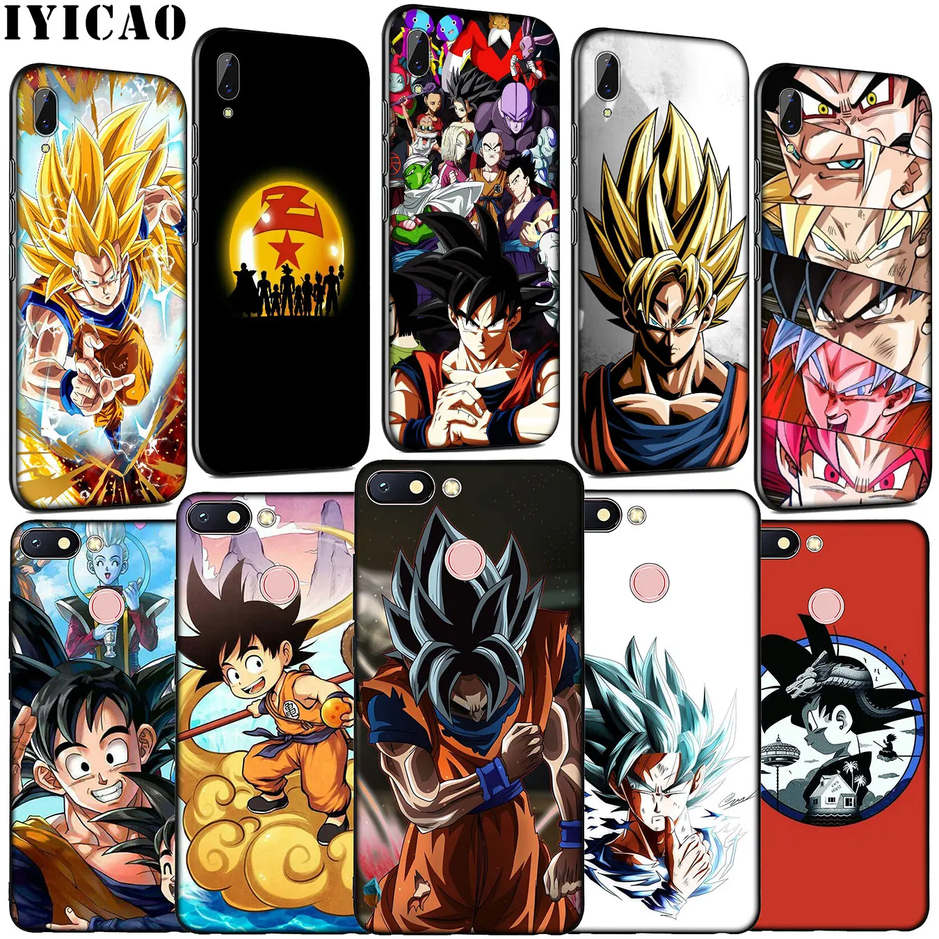IYICAO Dragon Ball Z Anime Goku Cartoon Soft Silicone Phone Case for Xiaomi Redmi Note 8 8T 8A 7 7A 6 6A 5 5A K30 K20 Pro GO S2 |