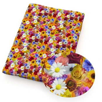 

David accessories 50*140CM Sunflower Printed Patchwork 100％ Cotton Fabric for Tissue Baby Bedding Quilting Fabric,c10843