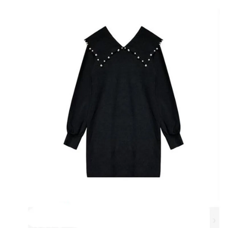 Lange Mouw 3XL Plus Size Losse Jurk 2020 Nieuwe Lente Kralen Casual Grote Maat Mini Jurk Lange Mouw 3XL Plus Size Losse Jurk 2020 Nieuwe Lente Kralen Casual Grote Maat Mini Jurk