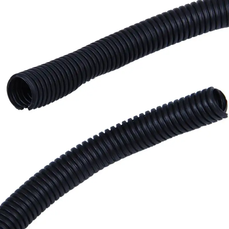 Quality 50 Ft 1/2 inch Split Wire Loom Conduit Polyethylene Tubing Black Color Sleeve Tube