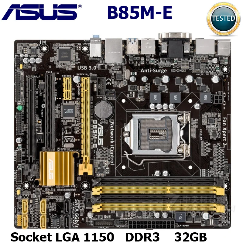 Материнская плата LGA 1150 ASUS B85M E Micro ATX B85ME системная DDR3 для Intel B85 32 Гб десктопная