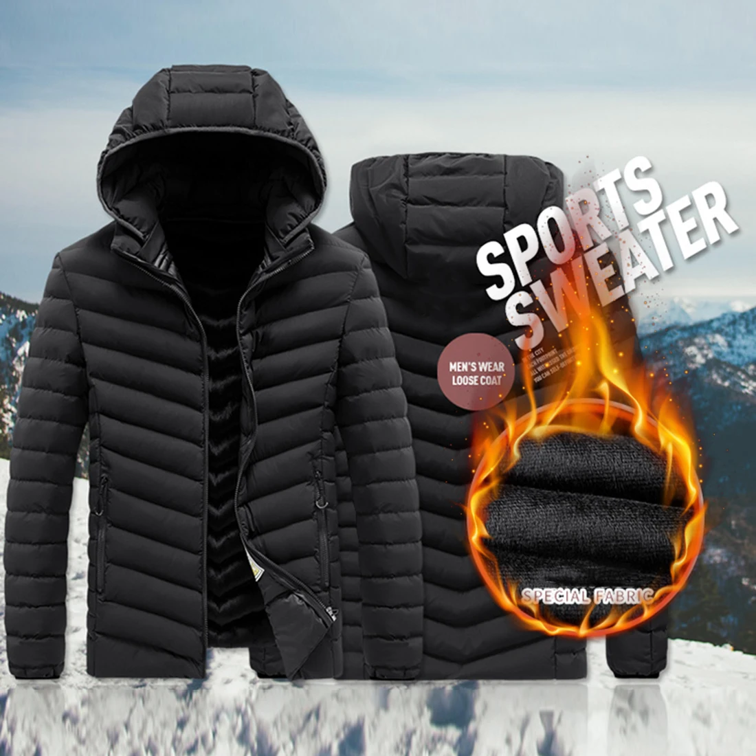 

WENYUJH New Winter Jacket Men -20 Degree Thicken Warm Men Parkas Hooded Coat Fleece Man's Jackets Outwear Jaqueta Masculina