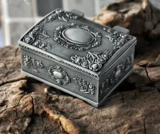 

Fashion Metal Vintage Jewelry Case Trinket box Flower Carved Design Zinc-alloy Box Small Gift Storage