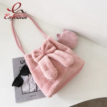 

Plush Crossbody Bags for Women 2020 Women's Winter Trending Branded Shoulder Handbags and Purses Luxury HandBag Luxury Purses