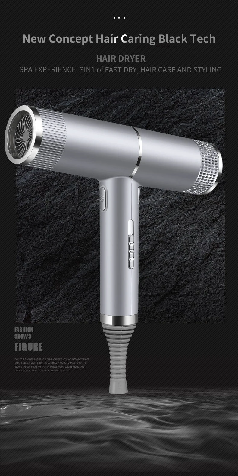 Description Picture 5 of itemProfessional Blower Anion Salon Hair Dryer 1200W Hot & Cold Wind Negative Ion Care Hair 3 Modes Low Noise Hair Dry Styling Tool