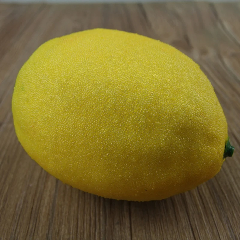 Artificial Fruit Simulation Apple Orange Lemon Peach Ornaments Craft Food Photography Props Fake Foam Fruits Home Decoration - Цвет: Yellow Lemon