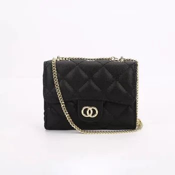

Super Mini Women's Shoulder Bag Chains Genuine Leather Flap Multi Function Lady's Solid Diamond Shaped Small Money Keys Coin Bag