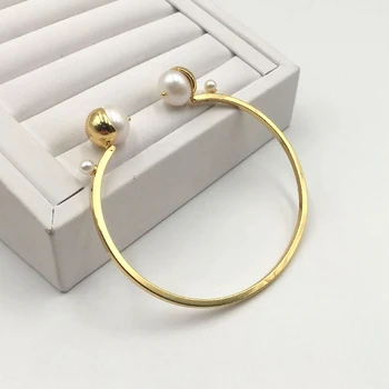 

2020 New charming bracelet bangles Real Natural Freshwater Pearl for Women wedding fine Jewelry