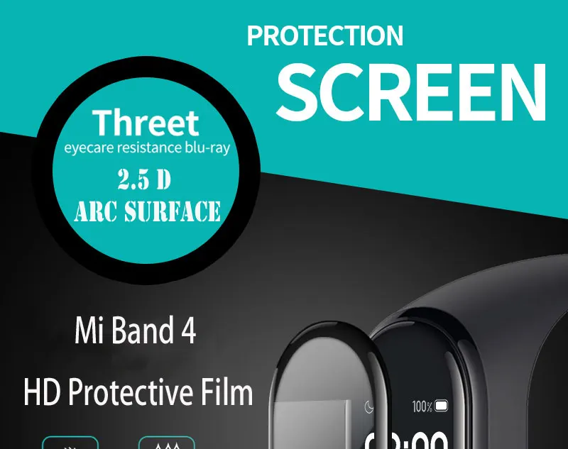 Protective Film For XiaoMi Band 4 NFC Wristband Screen Film Mi Band 4 strap Explosion-proof/scratch prevention screen protector