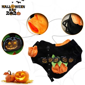 

Pet Halloween Funny Devil Pumpkin Cosplay Coat Dogs Puppy 2-legged Hooded Coat For Cold Weather Pet Halloween Bat Jacket