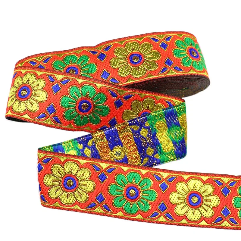 Satin Ribbons Ribbon Decoration Ribbon Supplies Grosgrain Ribbon 7 Yards Embroidered Ribbons for Sewing