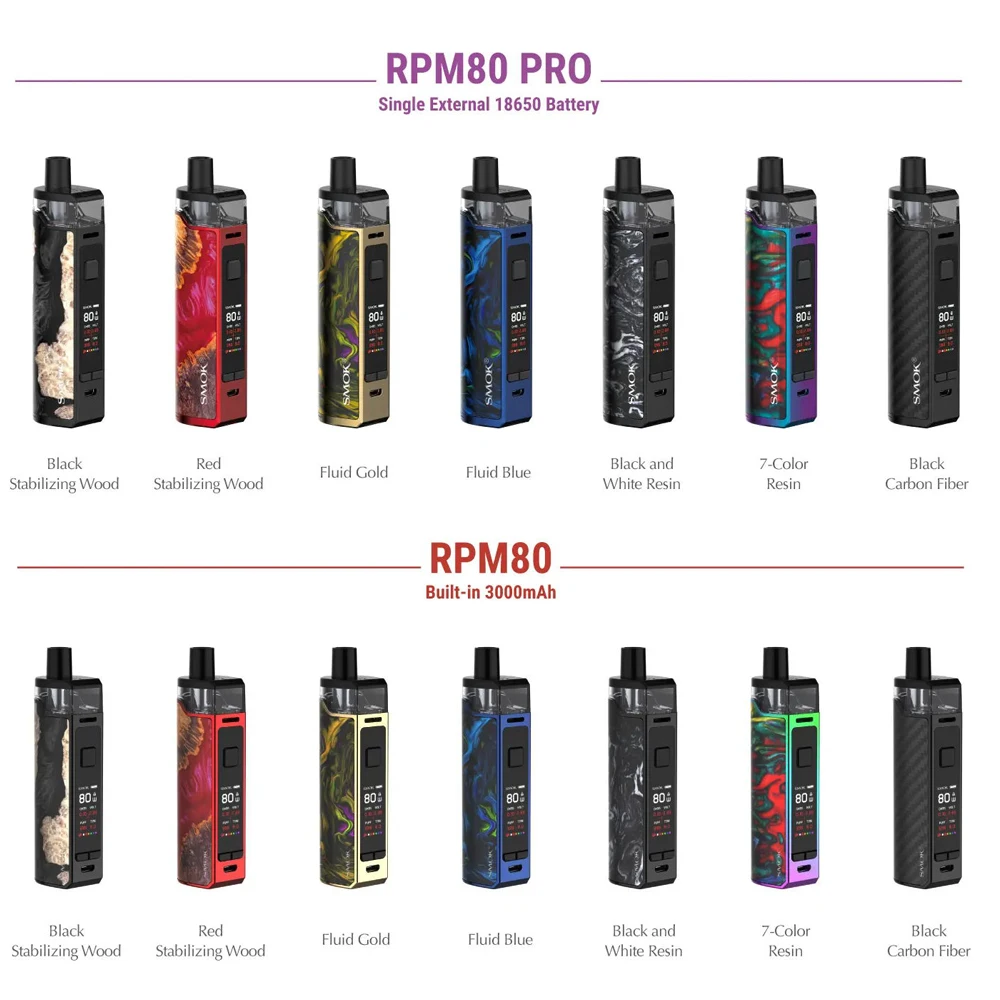 SMOK RPM80 об/мин 80 PRO комплект 80 Вт 3000 мАч батарея электронная сигарета испаритель RPM RBA Pods катушки VS RPM40 NORD NOVO