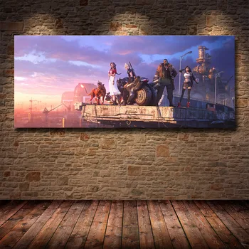 

No Frame Final Fantasy 7 Game Poster Tifa Cloud and Aeris Canvas Painting Home Decoration Cartoon Movie Poster Wall Art Pictures