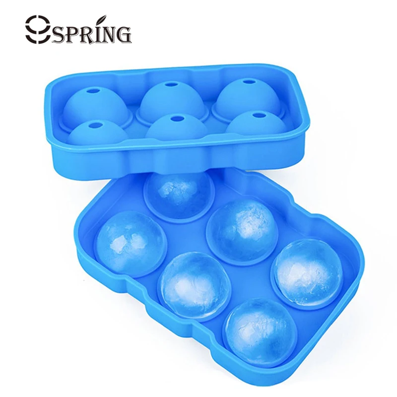 

Whiskey Ice Cube Ball Maker Food Grade Silicone Spherical Round Ice Cube Tray 6 Holes Silicone Ice Ball Tray Home Bar Utensil
