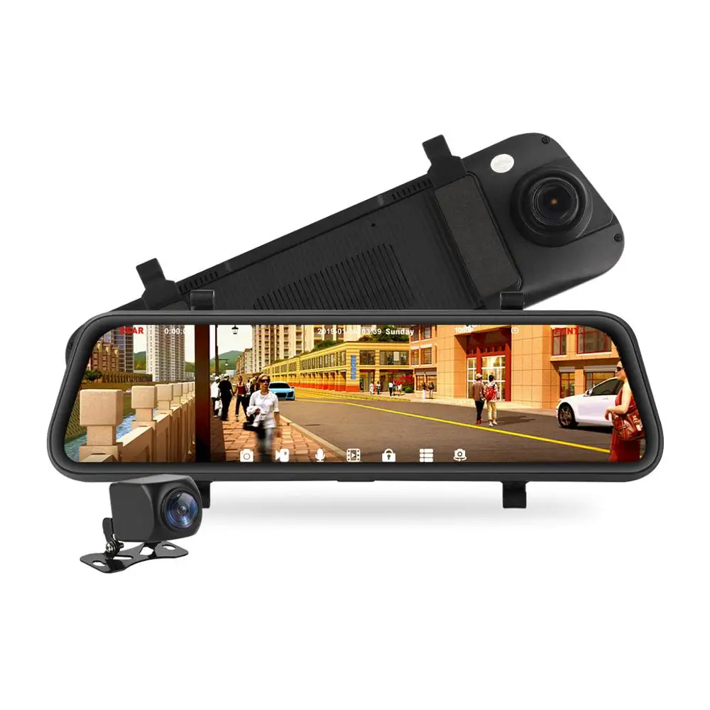 

998D 9.3 inch Car Mirror DVR Streaming media recorder Black Box Touch Screen big screen dvr