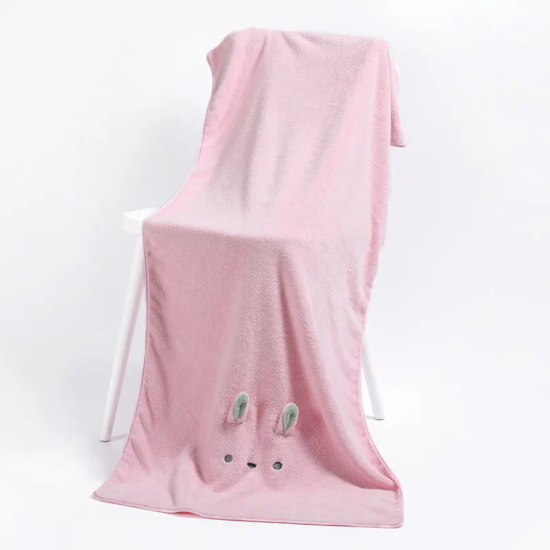 

2020 Polyester Coral Coral Velvet Super Absorbent Adult Bath Towel Cute Rabbit Bath Towel Can Wear Bath Towel