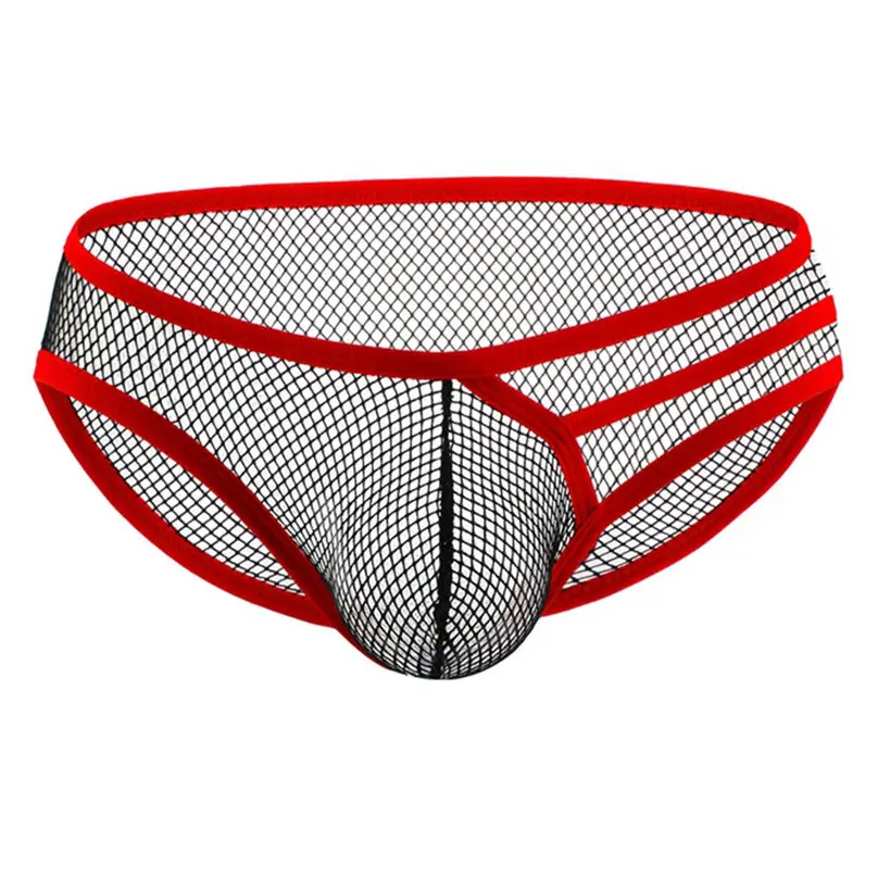 Men's Sexy Solid Color Net Speed Opening Super Thin Breathable Men Underwear 3D03 (6)