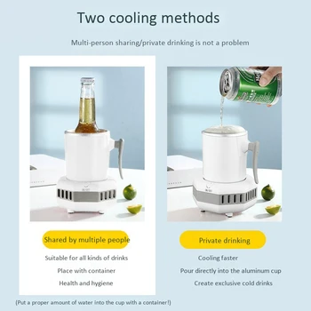

Smart Fast Cooler Cup Mug Desktop Office Small Refrigerator Beverage Cooler Food-Grade Aluminum Mug Cooler Cup