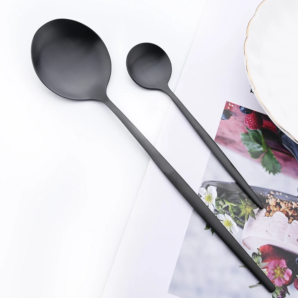 Description Picture 4 of itemDrmfiy Black Handle Gold Coffee Tableware Set 8/16/24/32 Spoon Dinnerware Bar Spoons Teaspoon Stirring Cutlery Set Kitchen Tool