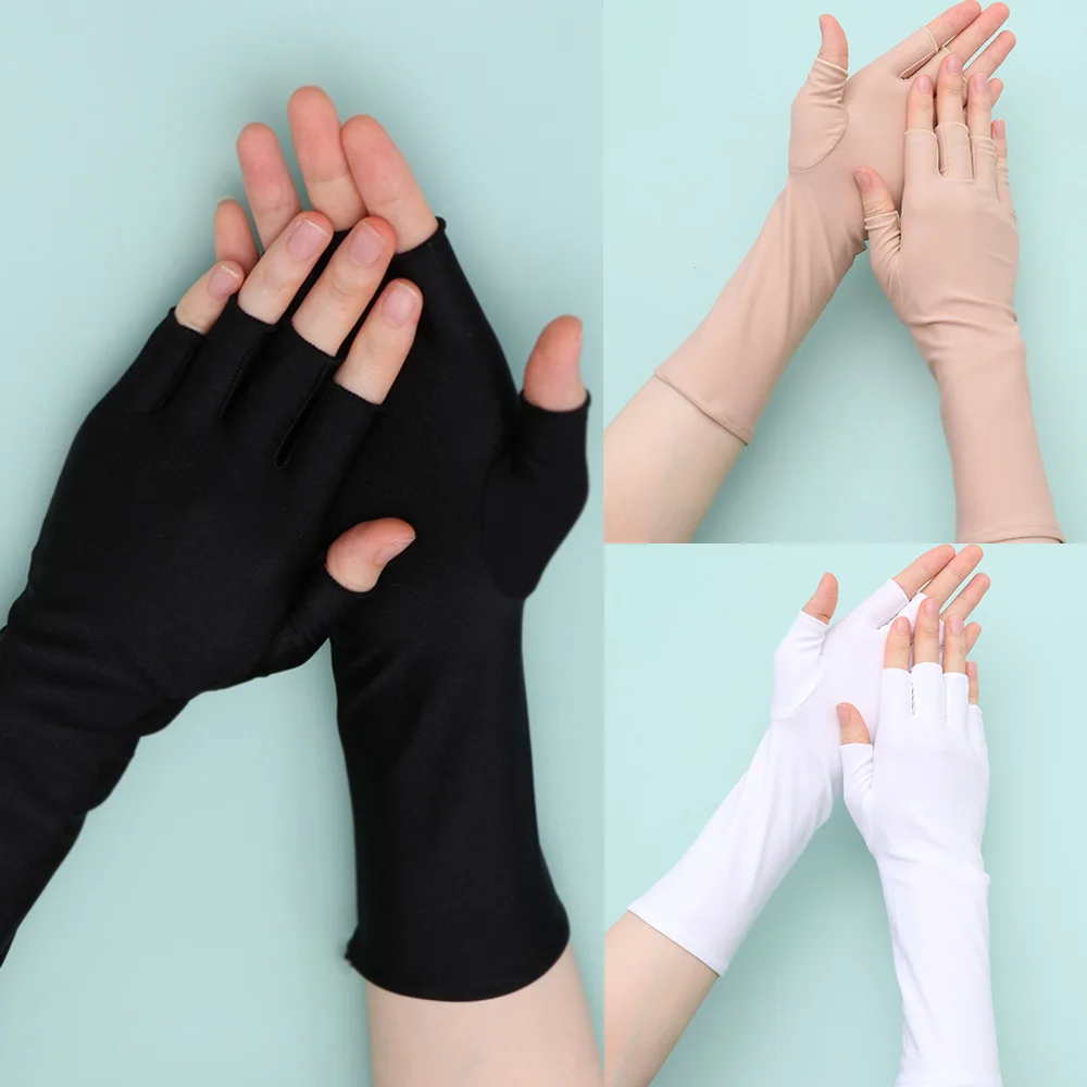 Motorcycle Gloves Sports Gloves Cycling Gloves Sunscreen Protection Fingerless Long Gloves Women Arm Cool Summer Motorcycle Driving Accessory