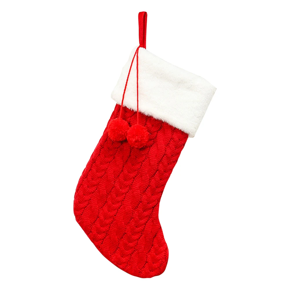 

Ornaments Home Traditional Party Christmas Stocking Old Man Thick Pendant Hanging Decoration Gift Bag Candy Kids Knitted