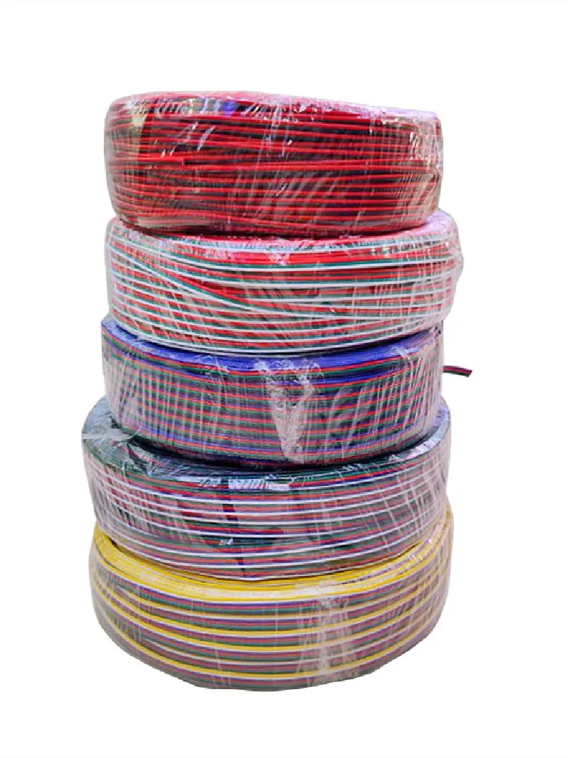 1m-100m RGB Led Connector 2pin 3pin 4pin 5pin LED Cable Extension Extend Cord Connector Wire For RGB rgbw single color LED Strip
