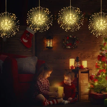 

DIY Dandelion LED Fairy String Light Battery Starburst Holiday Light With Remote Control Decoration for Garden Room Party