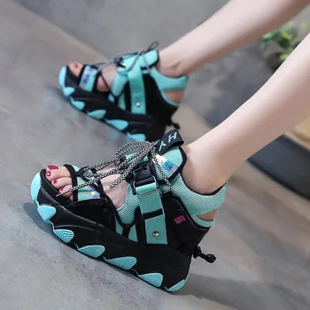 

Comfort Shoes For Women 2020 Sandals High Heels Espadrilles Platform Open Toe Increasing Height Clogs Wedge Comfort Block