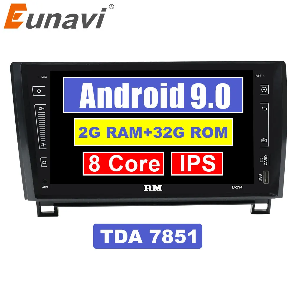 Eunavi 9 ''двойной 2 Din Восьмиядерный Android 9,0 мультимедиа автомобильный Радио Стерео gps навигация для Toyota Tundra Sequoia 2007-2013