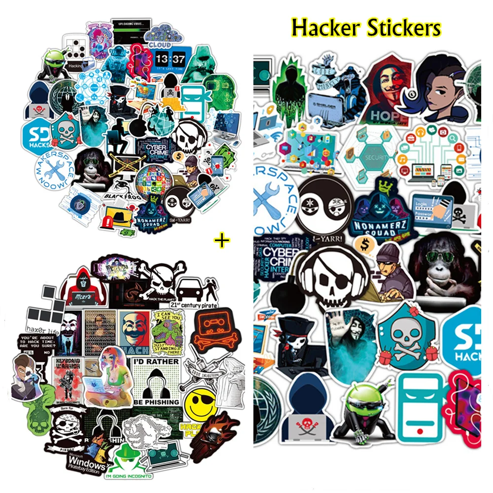 50100 Pcs Hacker Stickers Programming Languages Cybersecurity