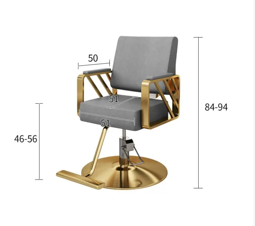 Haircut chair luxury hydraulic hairdressing shop haircut chair rotary stainless steel chair