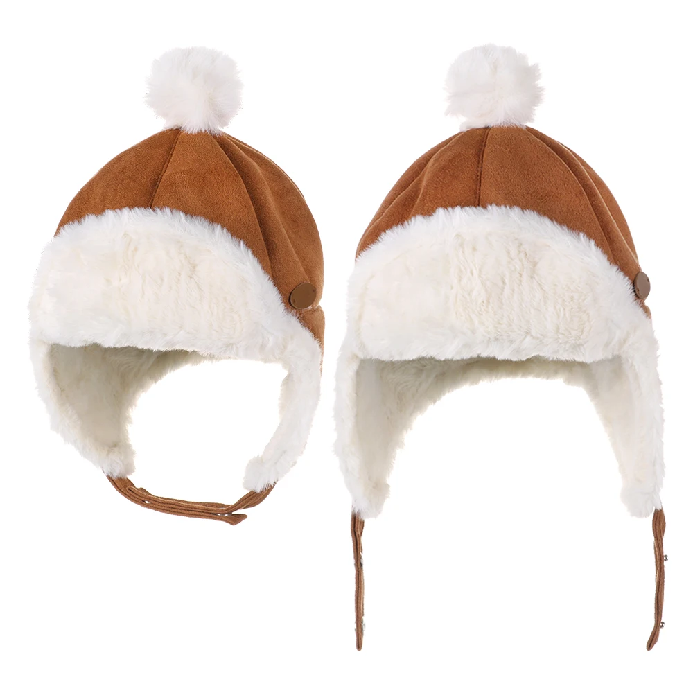 Для маленьких мальчиков и девочек, шапки-бини Шапки от Lei Feng(Лея фенг) шляпа олень замшевый наушники теплая детская шапка из толстого плюша; Кепки осень-зима шляпа