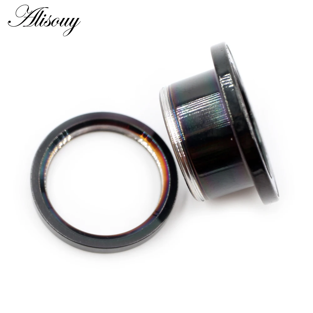 Piercing Jewelry Body Piercing Jewelry Body Jewelry Ear Piercing Jewelry Body Piercing Earrings 2pcs 8-25mm Stainless Steel Hollow Pulley Opal Ear Tunnels Plugs Flesh Expander Stretcher Gauges Body Piercing Jewelry