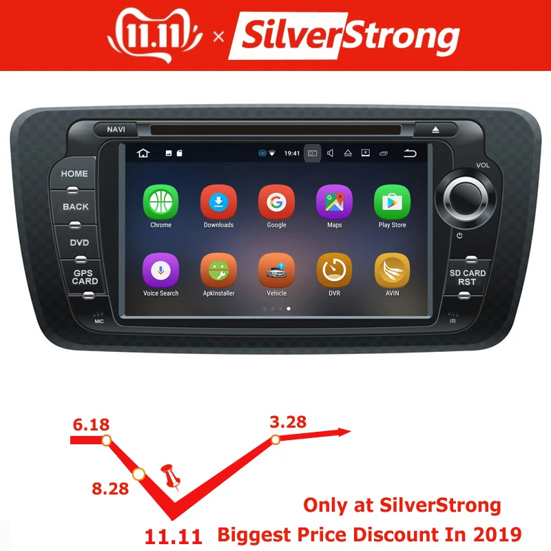 Sale SilverStrong Android9.0 QuadCore 2G+16G Ibiza Car DVD for Seat Ibiza IPS 7inch Android Radio Ibiza GPS with Mirroring link RDS 0