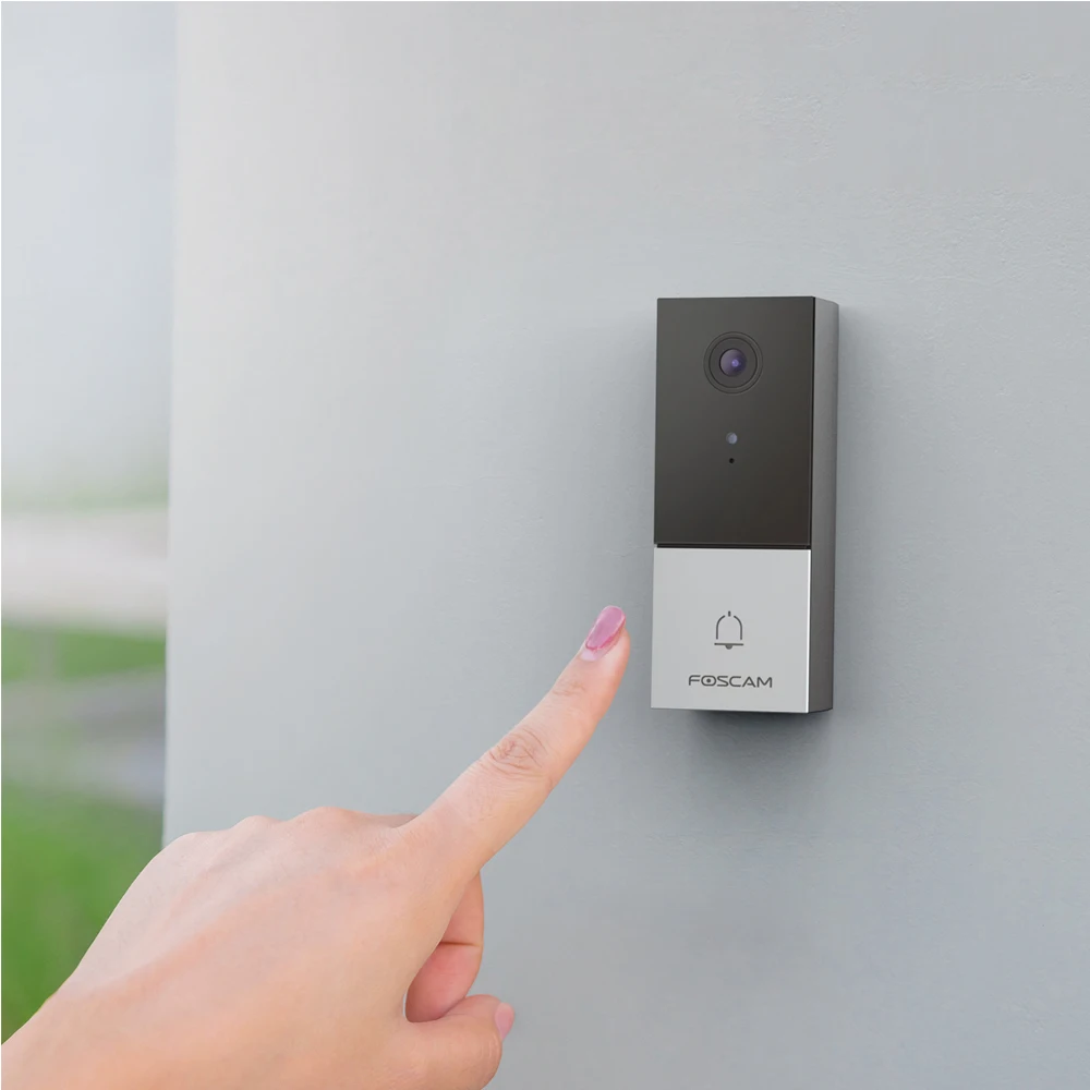 Foscam-VD1 4MP 2K 듀얼 밴드 Wi-Fi 비디오 초인종, 얼굴 감지기 포함, 양방향 오디오, Aleax 및 Google assistant와 호환 가능