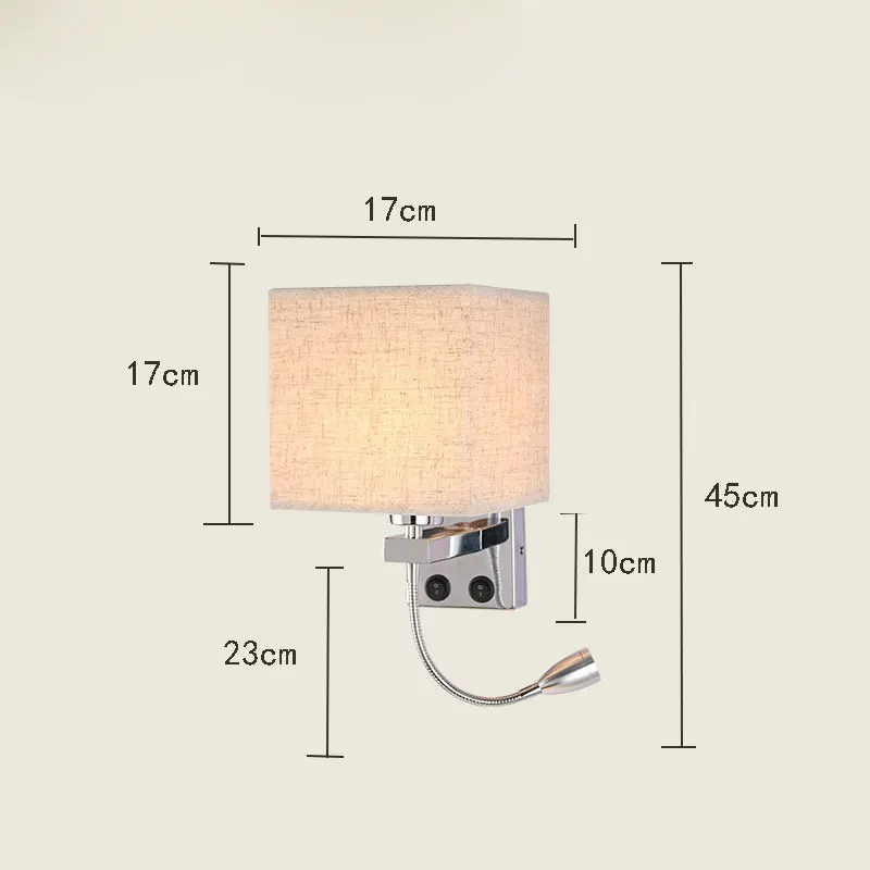 beige 1 light Led оригинальность настенный светильник Непрерывная система отель спальня Европейский Usb зарядка Крытая прикроватная лампа - Цвет абажура: beige 1 light