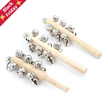 Детская игрушка, музыкальный инструмент, обучающая мультяшная деревянная погремушка, детская ручка, деревянная погремушка