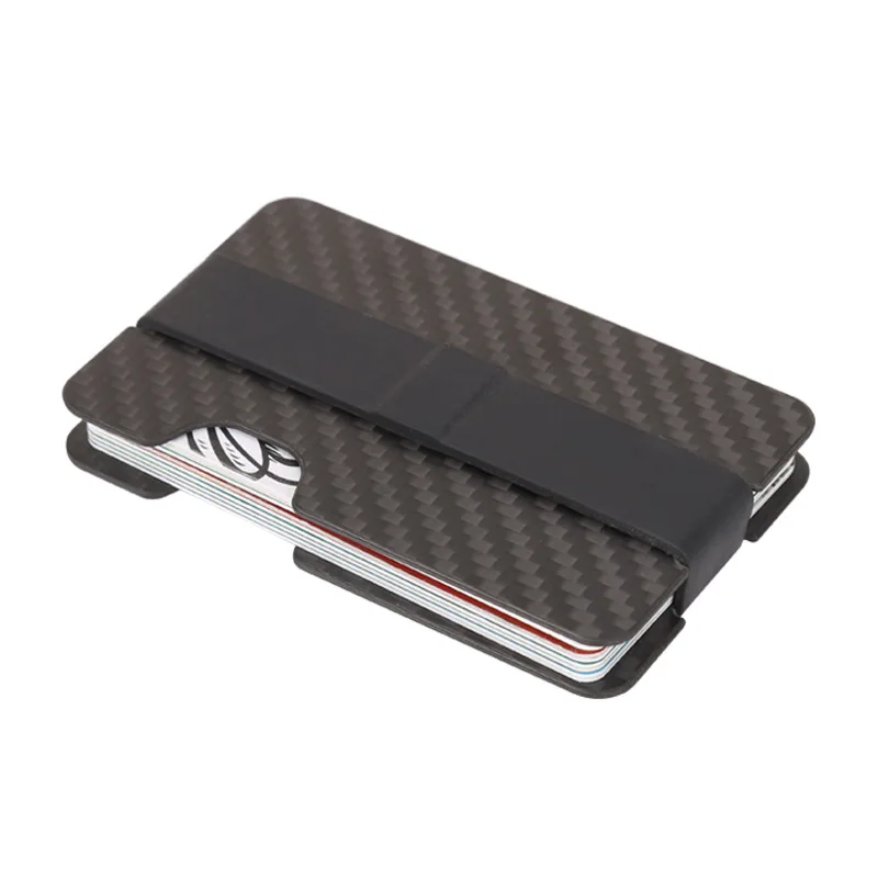 

2PCS/SET 100% Pure 3K Compact Carbon Fiber Mini Money Clip Credit Card Sleeve ID Holder With RFID Anti-Thief Card Wallet