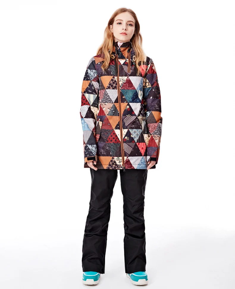 GSOU Снежный бренд для женщин лыжный костюм куртка для сноуборда и лыжного спорта брюки ветрозащитные водонепроницаемые уличная спортивная одежда женский утолщенный костюм с капюшоном