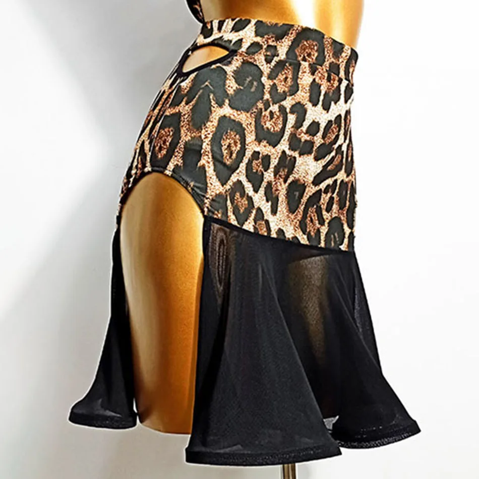 Latin Dance Dress Women Leopard Tops and Skirt Latin Dance Tops for Ballroom Samba Tango Chacha Dancing Performamnce DL504 dance dress dance skirt